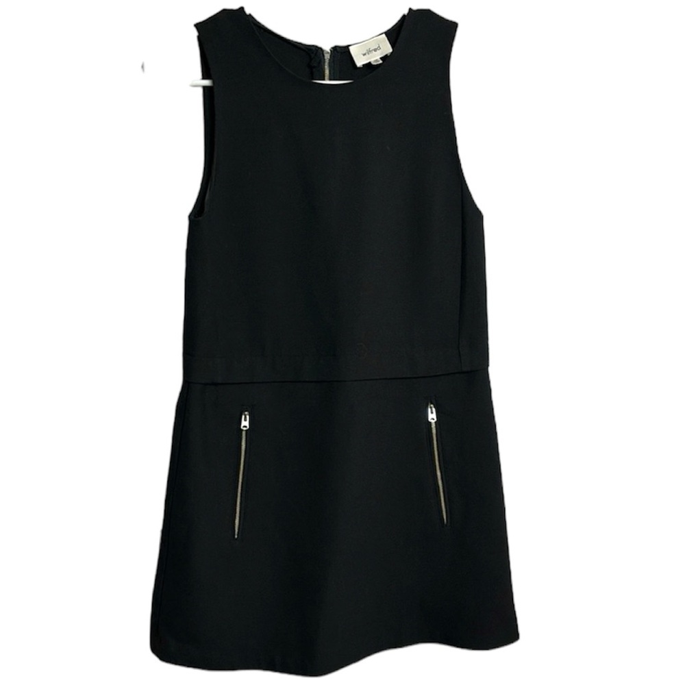 WILFRED ARITZIA Black shift dress / sheath dress size XXS with front pockets